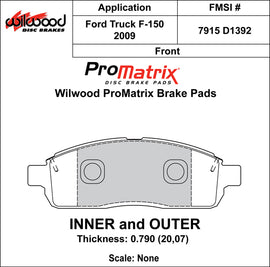 Wilwood Brake Pads - D1392 Pad Shape