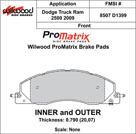 Wilwood Brake Pads - D1399 Pad Shape