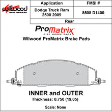 Load image into Gallery viewer, Wilwood Brake Pads - D1400 Pad Shape