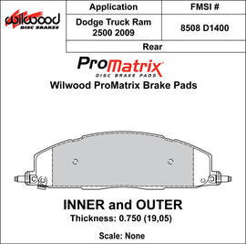 Wilwood Brake Pads - D1400 Pad Shape