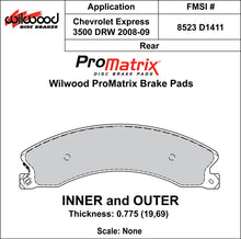 Load image into Gallery viewer, Wilwood Brake Pads - D1411 Pad Shape