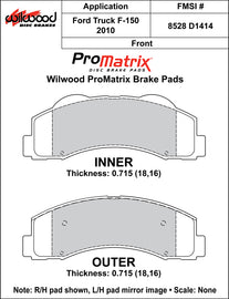 Wilwood Brake Pads - D1414 Pad Shape