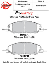 Load image into Gallery viewer, Wilwood Brake Pads - D1463 Pad Shape
