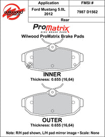 Wilwood Brake Pads - D1562 Pad Shape