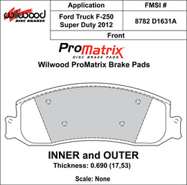 Wilwood Brake Pads - D1631A Pad Shape