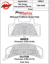 Wilwood Brake Pads - D369 Pad Shape