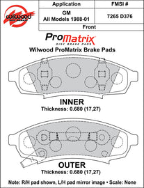 Wilwood Brake Pads - D376 Pad Shape