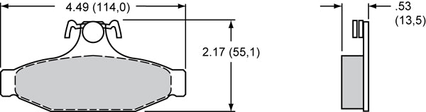 Wilwood Brake Pads - D413 Pad Shape