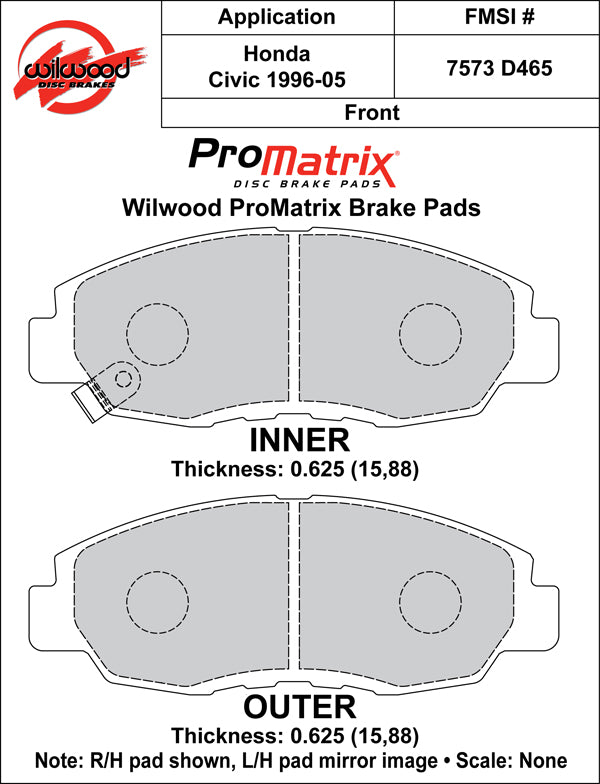 Wilwood Brake Pads - D465 Pad Shape