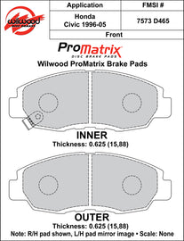 Wilwood Brake Pads - D465 Pad Shape
