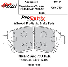 Load image into Gallery viewer, Wilwood Brake Pads - D476 Pad Shape