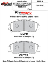 Load image into Gallery viewer, Wilwood Brake Pads - D503 Pad Shape