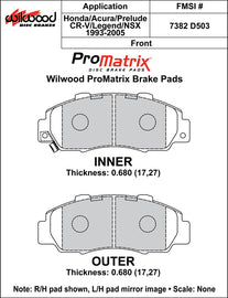 Wilwood Brake Pads - D503 Pad Shape
