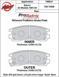 Wilwood Brake Pads - D508 Pad Shape