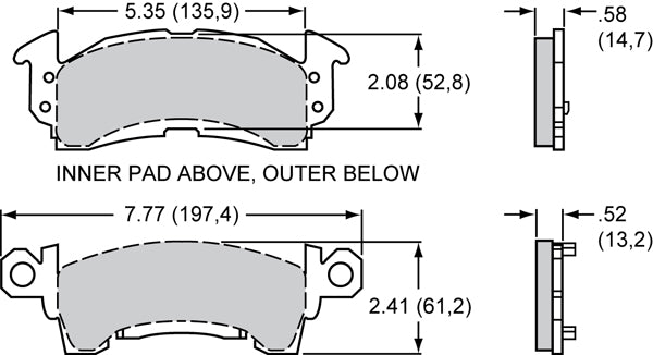 Wilwood Brake Pads - D52 Pad Shape