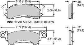 Wilwood Brake Pads - D52 Pad Shape