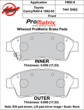 Load image into Gallery viewer, Wilwood Brake Pads - D562 Pad Shape