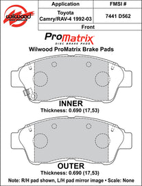 Wilwood Brake Pads - D562 Pad Shape