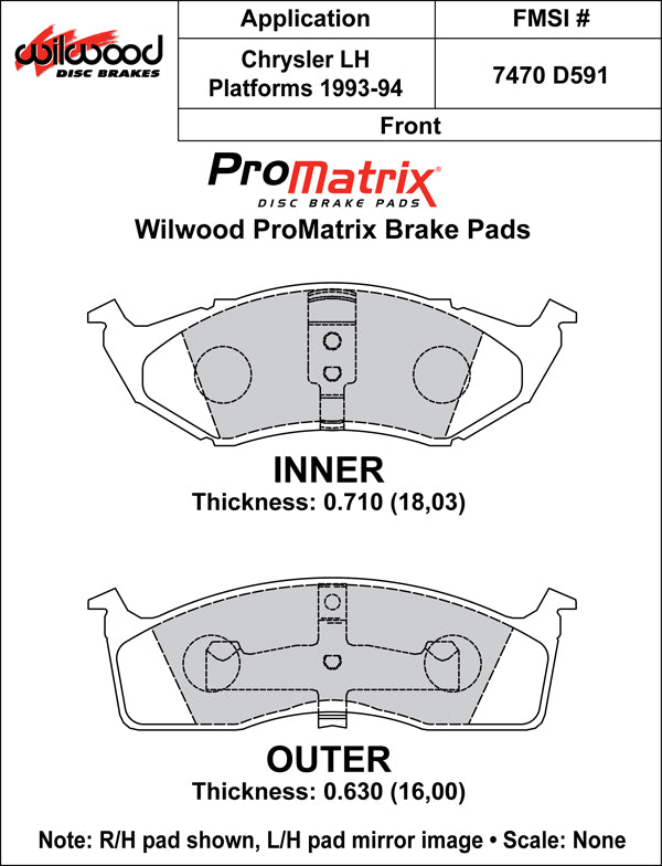 Wilwood Brake Pads - D591 Pad Shape