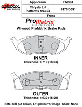 Load image into Gallery viewer, Wilwood Brake Pads - D591 Pad Shape