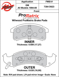 Wilwood Brake Pads - D623 Pad Shape