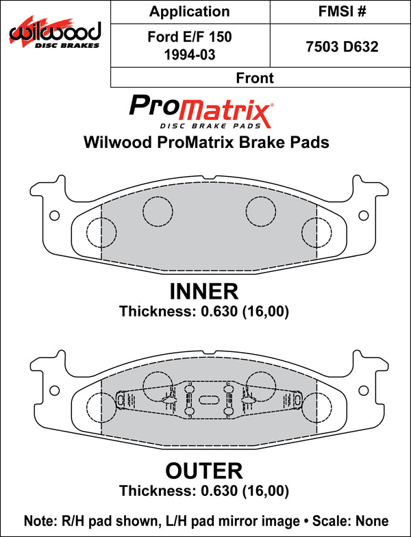 Wilwood Brake Pads - D632 Pad Shape