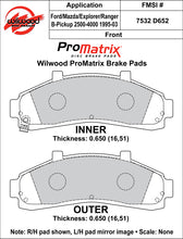 Load image into Gallery viewer, Wilwood Brake Pads - D652 Pad Shape