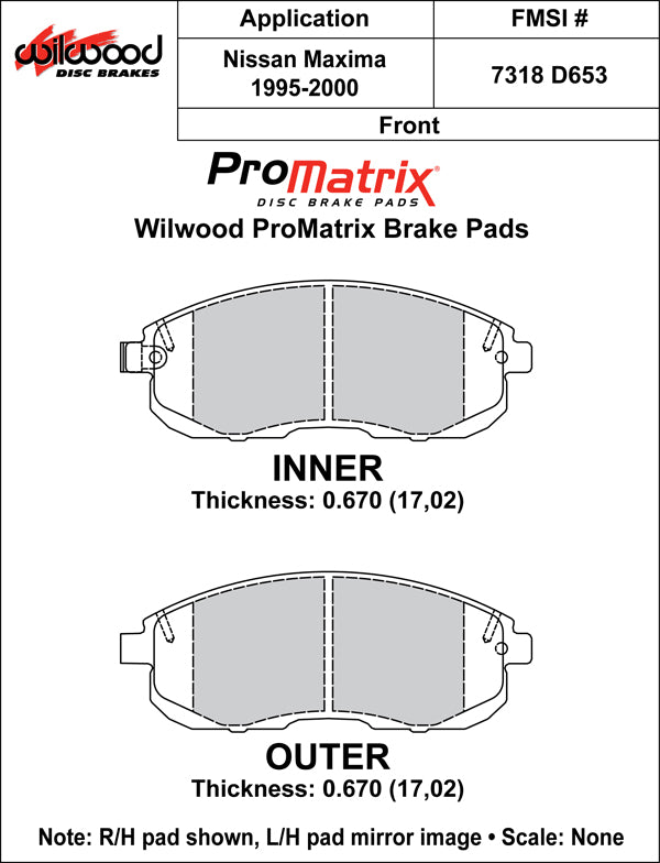 Wilwood Brake Pads - D653 Pad Shape