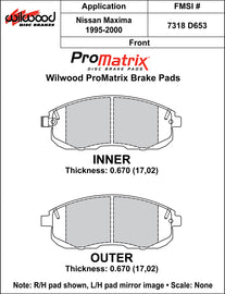 Wilwood Brake Pads - D653 Pad Shape