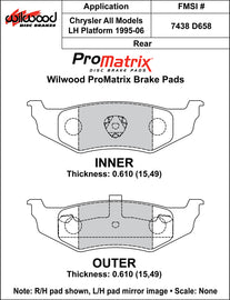 Wilwood Brake Pads - D658 Pad Shape