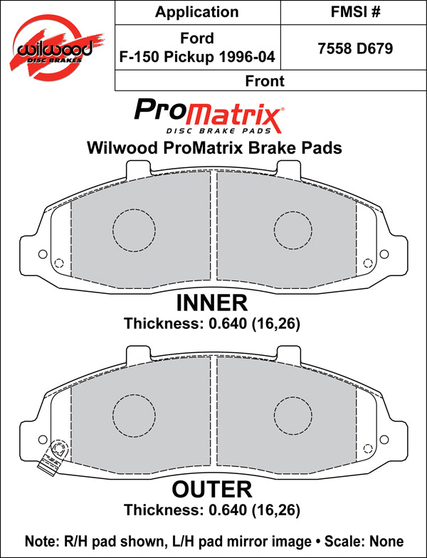 Wilwood Brake Pads - D679 Pad Shape