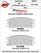 Load image into Gallery viewer, Wilwood Brake Pads - D698 Pad Shape