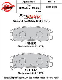 Wilwood Brake Pads - D698 Pad Shape