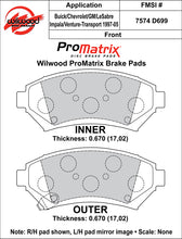 Load image into Gallery viewer, Wilwood Brake Pads - D699 Pad Shape