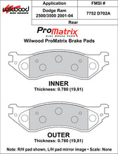 Load image into Gallery viewer, Wilwood Brake Pads - D702A Pad Shape