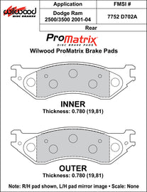 Wilwood Brake Pads - D702A Pad Shape