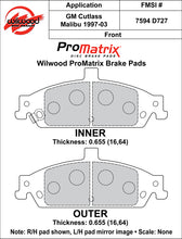 Load image into Gallery viewer, Wilwood Brake Pads - D727 Pad Shape