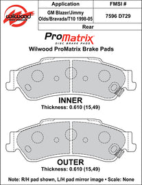 Wilwood Brake Pads - D729 Pad Shape