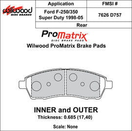 Wilwood Brake Pads - D757 Pad Shape