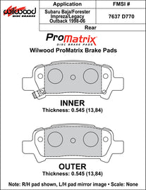 Wilwood Brake Pads - D770 Pad Shape