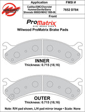 Load image into Gallery viewer, Wilwood Brake Pads - D784 Pad Shape