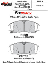 Load image into Gallery viewer, Wilwood Brake Pads - D787 Pad Shape