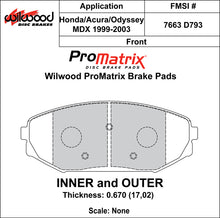 Load image into Gallery viewer, Wilwood Brake Pads - D793 Pad Shape