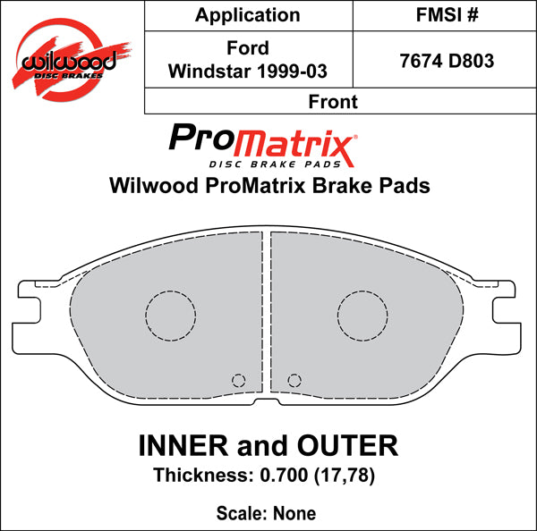 Wilwood Brake Pads - D803 Pad Shape