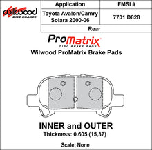 Load image into Gallery viewer, Wilwood Brake Pads - D828 Pad Shape