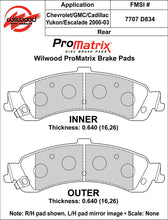 Load image into Gallery viewer, Wilwood Brake Pads - D834 Pad Shape