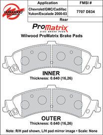 Wilwood Brake Pads - D834 Pad Shape