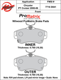 Wilwood Brake Pads - D841 Pad Shape