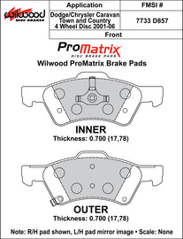 Wilwood Brake Pads - D857 Pad Shape