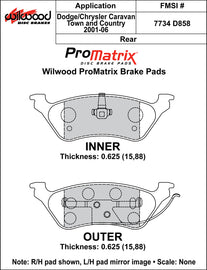 Wilwood Brake Pads - D858 Pad Shape